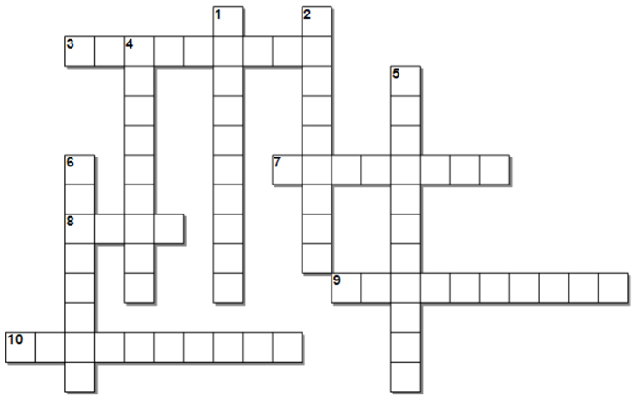 December Crossword puzzle, questions listed below