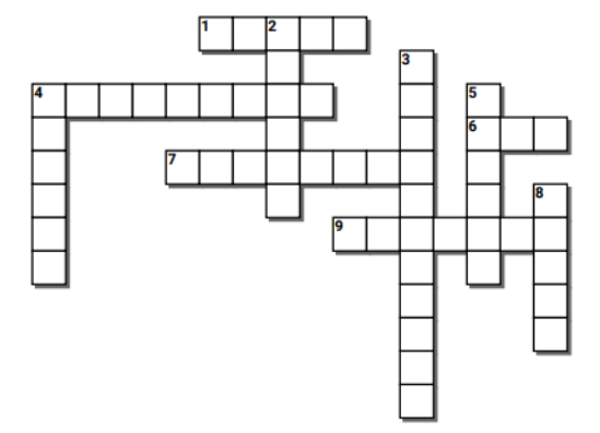 February Crossword puzzle, questions listed below
