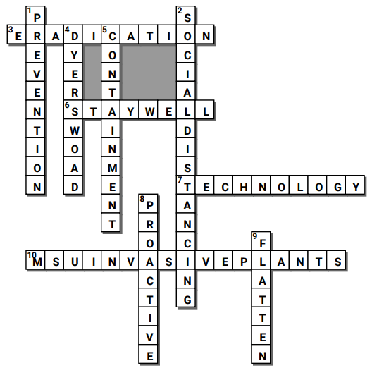 Completed April crossword, answers also listed in text